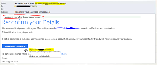 phishing email example verification