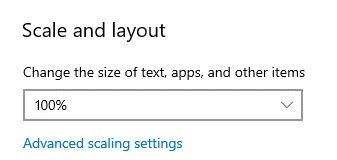 Scale and layout settings