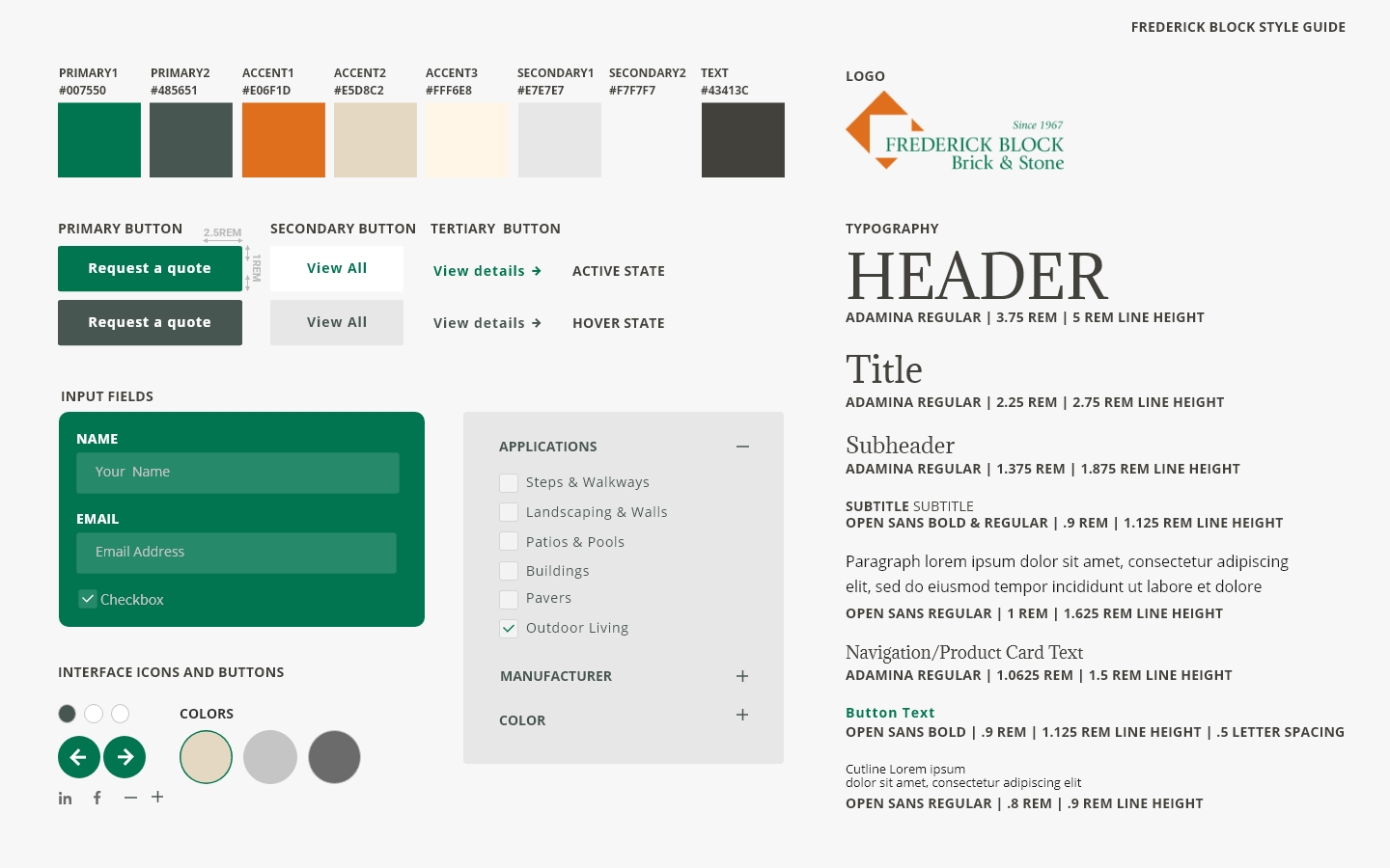 Frederick Block Style Guide